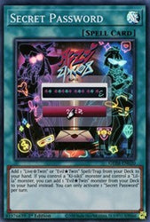 A Super Rare "Secret Password" card from the Yugioh Set: Genesis Impact.