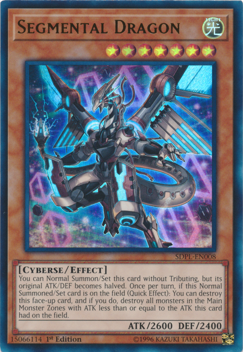 An Ultra Rare "Segmental Dragon" card from the Yugioh Set: Structure Deck: Powercode Link.