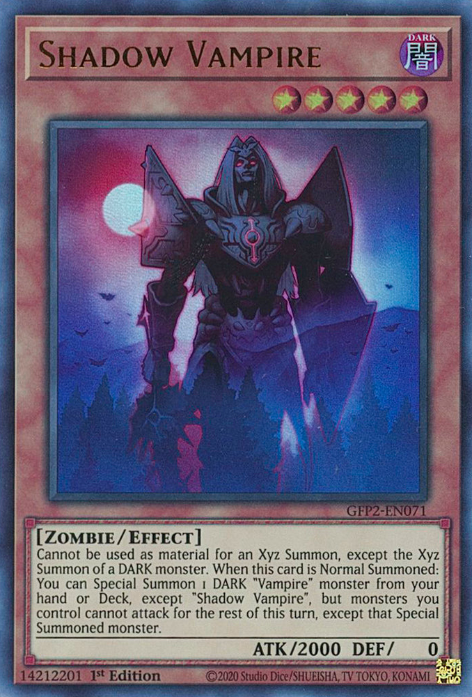  An Ultra Rare "Shadow Vampire" card from the Yugioh Set: Ghosts From the Past: The 2nd Haunting (GFP2).