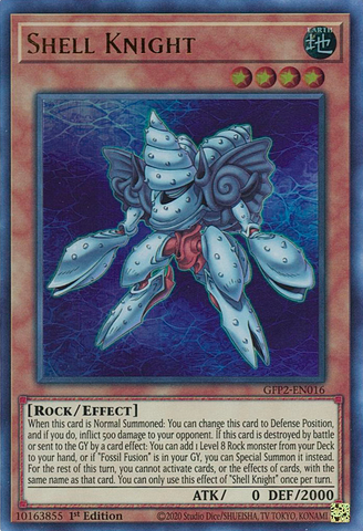  An Ultra Rare "Shell Knight" card from the Yugioh Set: Ghosts From the Past: The 2nd Haunting (GFP2).