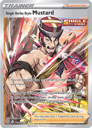 An Ultra Rare "Single Strike Style Mustard" (TG28/TG30) card from the Pokemon Set: Brilliant Stars.