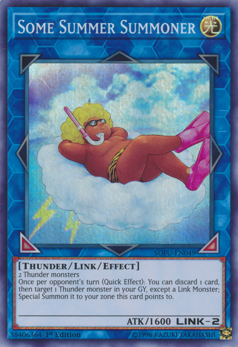 A Super Rare "Some Summer Summoner" card from the Yugioh Set: Soul Fusion (SOFU).