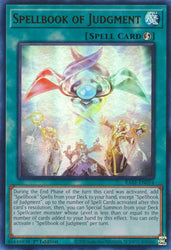 An Ultra Rare "Spellbook of Judgment" card from the Yugioh Set: Rarity Collection 1 (RA01).