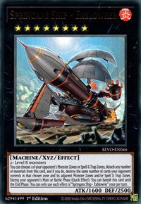 An Ultra Rare "Springans Ship - Exblowrer" card from the Yugioh Set: Blazing Vortex.
