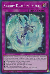A Super Rare "Starry Dragon's Cycle" card from the Yugioh Set: Age of Overlord (AGOV).