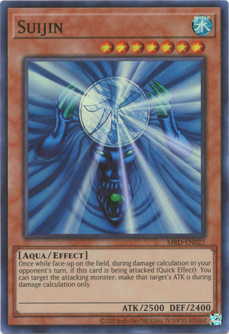 A Super Rare "Suijin" card from the Yugioh Set: Metal Raiders 25th Anniversary Edition (MRD).