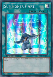 A Super Rare "Summoner's Art" card from the Yugioh Set: Speed Duel Tournament Pack 2.