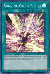 A Super Rare "Sunvine Cross Breed" card from the Yugioh 2022 Tin of the Pharaoh's Gods Set.