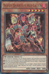 An Ultra Rare "Super Quantum Red Layer" card from the Yugioh Set: Wing Raiders (WIRA).