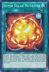 A Super Rare "Super Solar Nutrient" card from the Yugioh Set: Fusion Enforcers (FUEN).