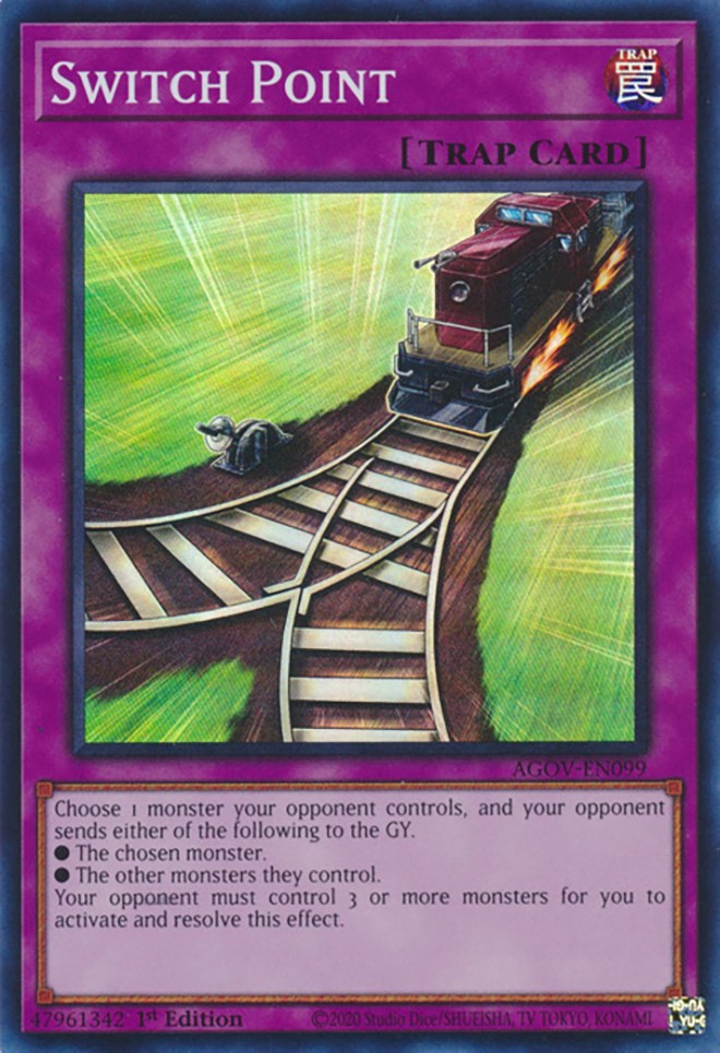 A Super Rare "Switch Point" card from the Yugioh Set: Age of Overlord.