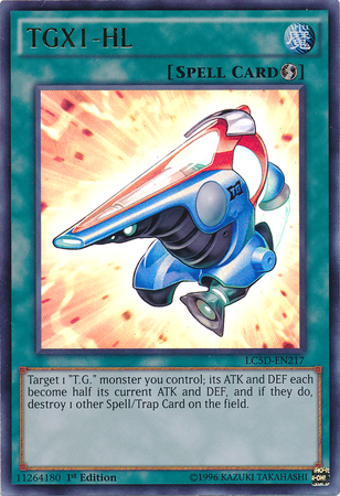 An Ultra Rare "TGX1-HL" card from the Yugioh Set: Legendary Collection 5D's (LC5D).