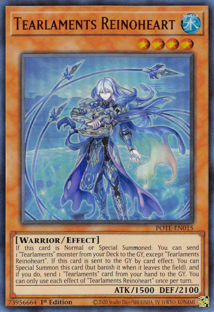 An Ultra Rare "Tearlaments Reinoheart" card from the Yugioh Set: Power of the Elements.