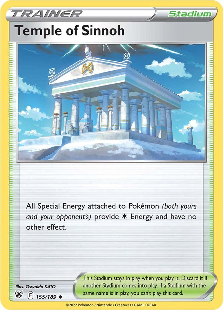 An Uncommon "Temple of Sinnoh" card from the Pokemon Set: Astral Radiance.