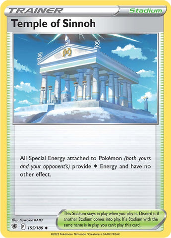 An Uncommon "Temple of Sinnoh" card from the Pokemon Set: Astral Radiance.