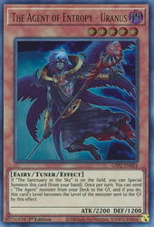  An Ultra Rare "The Agent of Entropy - Uranus" card from the Yugioh Set: Ghosts From the Past: The 2nd Haunting (GFP2).
