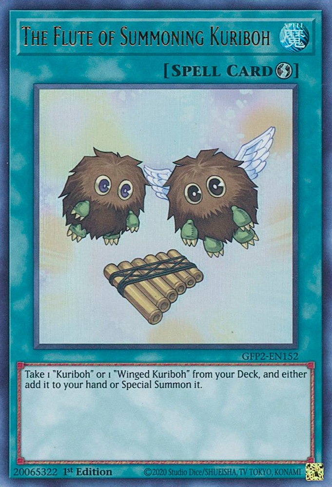 An Ultra Rare "The Flute of Summoning Kuriboh" card from the Yugioh Set: Ghosts From the Past: The 2nd Haunting (GFP2).