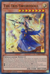 An Ultra Rare "The Iris Swordsoul" card from the Yugioh Set: Rarity Collection 1 (RA01).