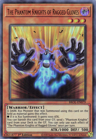  An Ultra Rare "The Phantom Knights of Ragged Gloves" card from the Yugioh Set: Brothers of Legend (BROL).