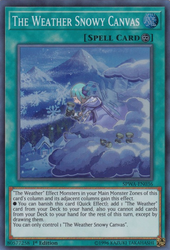 A Super Rare "The Weather Snowy Canvas" card from the Yugioh Set: Spirit Warriors (SPWA).