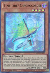 An Ultra Rare "Time Thief Chronocorder" card from the Yugioh Set: Ghosts From the Past (GFTP).
