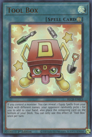 An Ultra Rare "Tool Box" card from the Yugioh Set: Battles of Legend: Crystal Revenge.