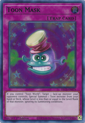 An Ultra Rare Purple "Toon Mask" card from the Yugioh Set: Dragons of Legend: The Complete Series (DLCS).