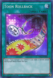 A Super Rare "Toon Rollback" card from the Yugioh Set: Dragons of Legend 2 (DRL2).