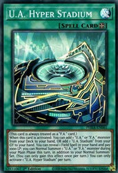  A Super Rare "U.A. Hyper Stadium" card from the Yugioh Set: Phantom Rage.