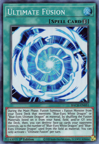  A Super Rare "Ultimate Fusion" card from the Yugioh Set: Battle of Chaos.