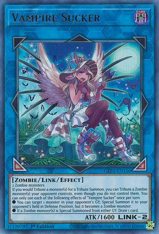  An Ultra Rare "Vampire Sucker" card from the Yugioh Set: Ghosts From the Past: The 2nd Haunting (GFP2).