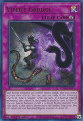 An Ultra Rare "Viper's Grudge" card from the Yugioh Set: Battles of Legend: Monstrous Revenge.