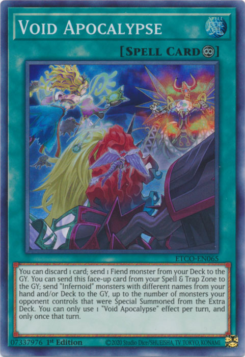 A Super Rare "Void Apocalypse" card from the Yugioh Set: Eternity Code (ETCO).