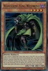  An Ultra Rare "Wandering King Wildwind" card from the Yugioh Set: Duelist Saga.