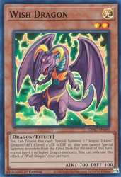 A Super Rare "Wish Dragon" card from the Yugioh Set: Cyberstorm Access.