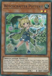  A Super Rare "Witchcrafter Potterie" card from the Yugioh Set: The Infinity Chasers.