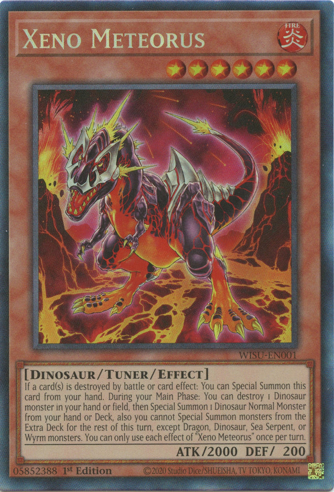 A 1st edition Collector's Rare "Xeno Meteorus" card from the Yugioh Set: Wild Survivors