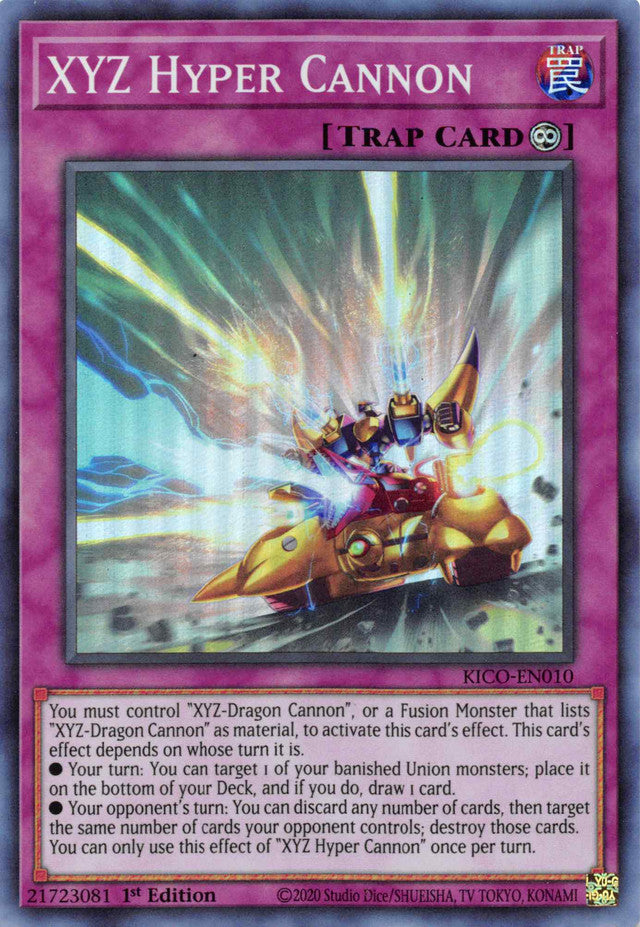  A Super Rare "Xyz Hyper Cannon" card from the Yugioh Set: King's Court.