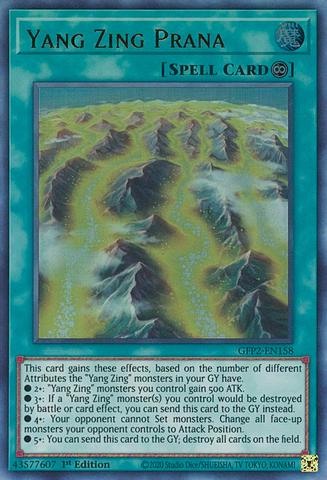  An Ultra Rare "Yang Zing Prana" card from the Yugioh Set: Ghosts From the Past: The 2nd Haunting (GFP2).