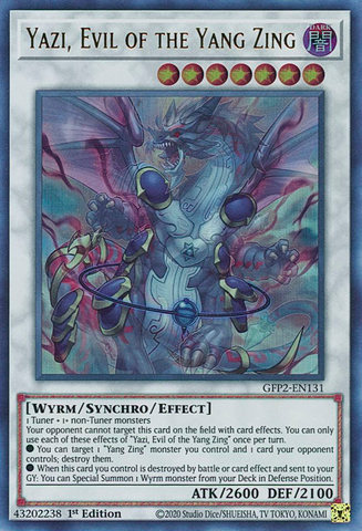  An Ultra Rare "Yazi, Evil of the Yang Zing" card from the Yugioh Set: Ghosts From the Past: The 2nd Haunting (GFP2).