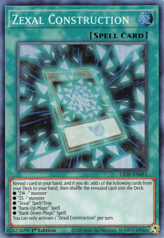 A Super Rare "Zexal Construction" card from the Yugioh Set: Lightning Overdrive.