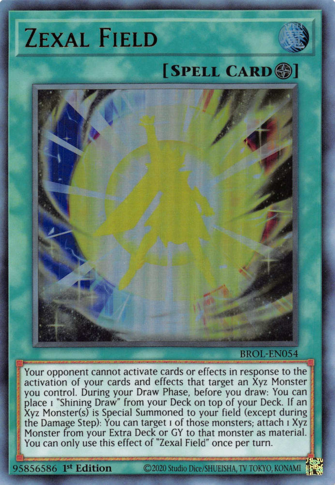  An Ultra Rare "Zexal Field" card from the Yugioh Set: Brothers of Legend.