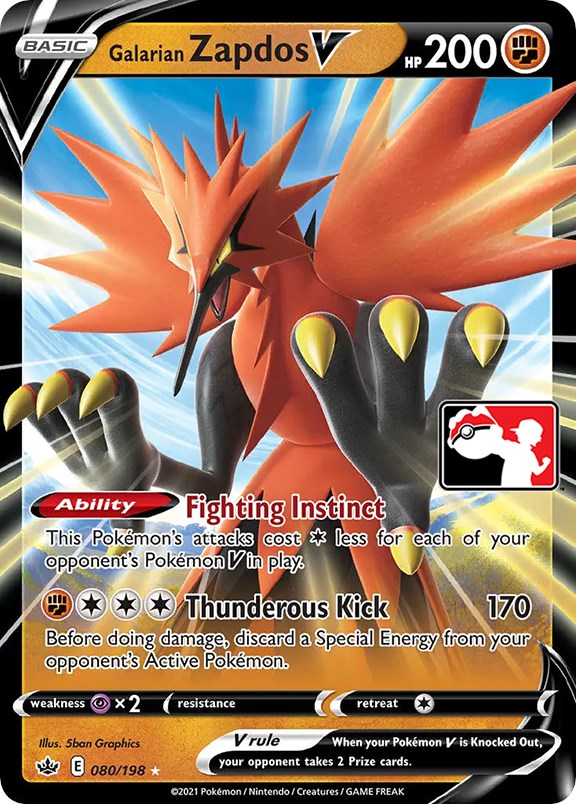 Galarian Zapdos V (080/198) [Prize Pack Series One] Pokémon