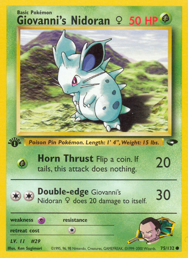 Giovanni's Nidoran (75/132) (Female) [Gym Challenge 1st Edition] Pokémon