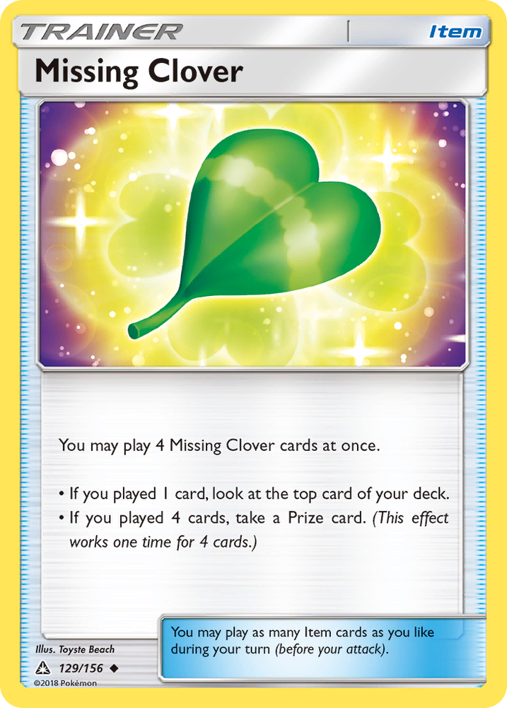 Missing Clover (129/156) [Sun & Moon: Ultra Prism] Pokémon