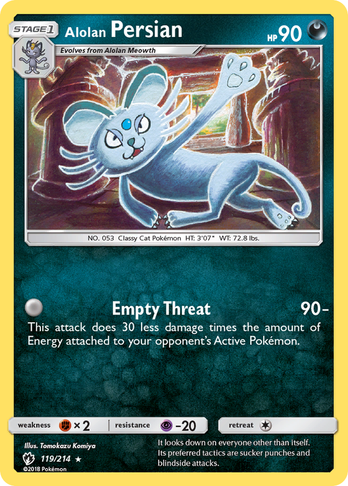 Alolan Persian (119/214) [Sun & Moon: Lost Thunder] Pokémon