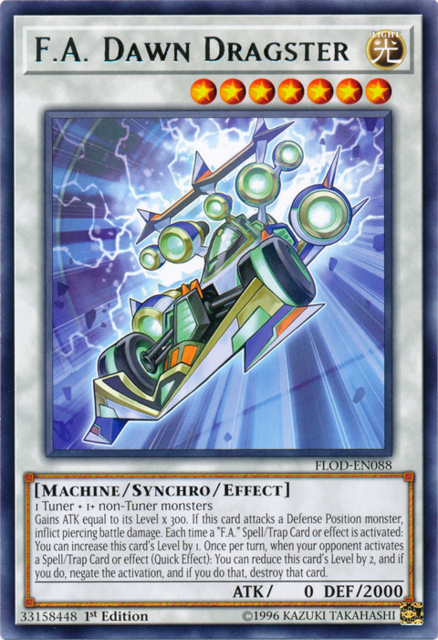F.A. Dawn Dragster [FLOD-EN088] Rare Yu-Gi-Oh!