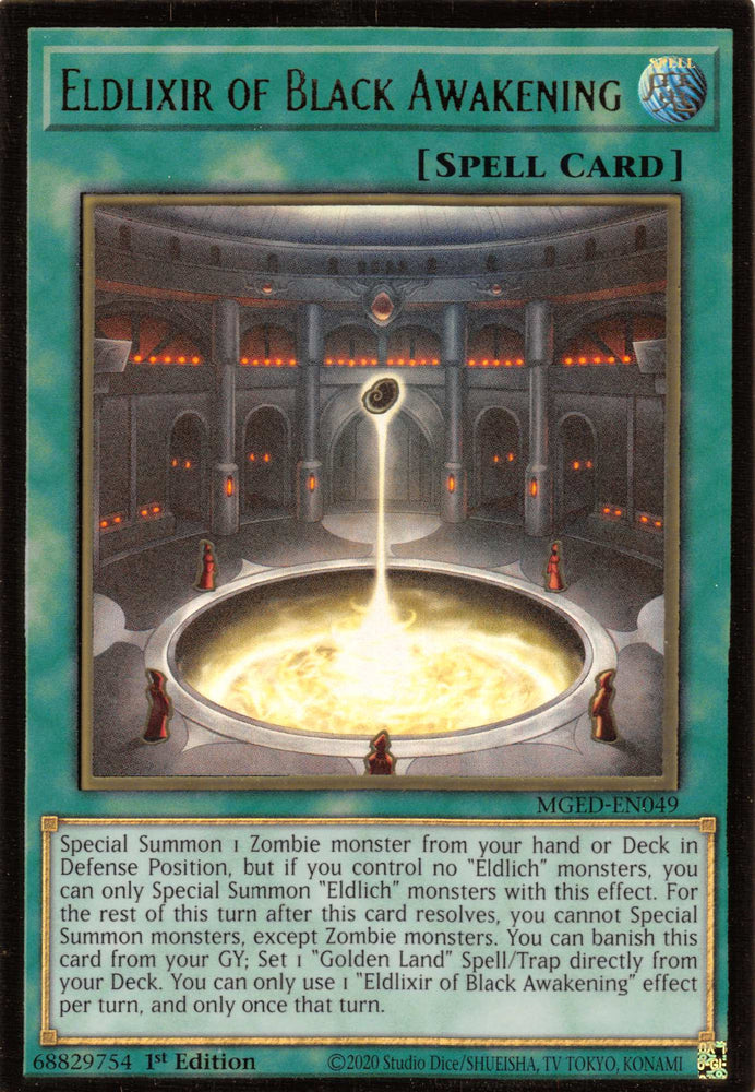 Eldlixir of Black Awakening [MGED-EN049] Gold Rare Yu-Gi-Oh!