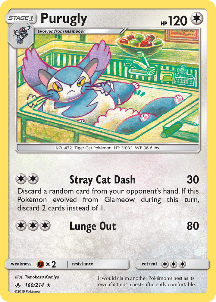 Purugly (160/214) [Sun & Moon: Unbroken Bonds] Pokémon