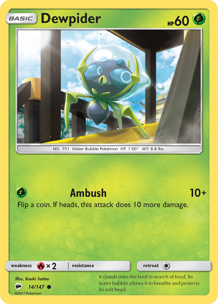Dewpider (14/147) [Sun & Moon: Burning Shadows] Pokémon